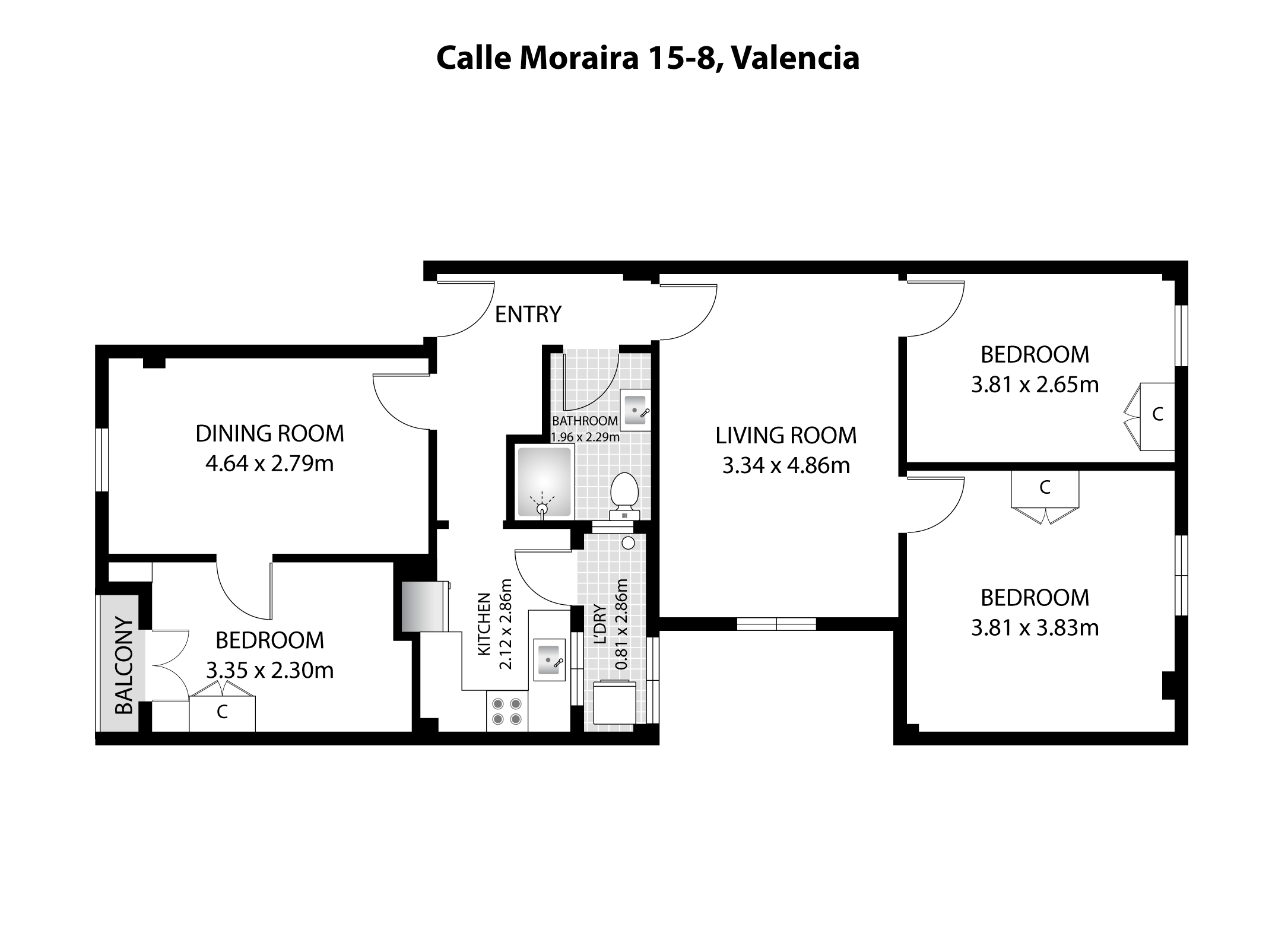 1 - 2D Floorplan - Calle Moraira 15-8, Valencia